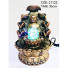 Fonte de Água Buda Hindu com Flor de Lótus 8 Quedas Bivolt 27,5cm