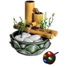 Fonte De Agua Cascata 2 quedas Bambu Flor Lotus Decoracao
