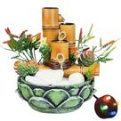 Fonte De Agua Cascata 2 quedas Bambu Flor Lotus Decoracao