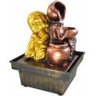 Fonte De Água Cascata Buda 3 Quedas Decoração Resina Bivolt