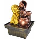 Fonte De Água Cascata Buda 3 Quedas Decoração Resina Bivolt