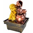 Fonte De água Cascata Buda 3 Quedas Decoração Resina Bivolt