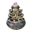 Fonte De Água Cascata Shiva Meditação Relaxante Led Resina