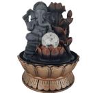 Fonte De Água Decorativa C/ Led Ganesha Cinza Tribal Direito