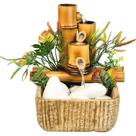 Fonte De Agua Decorativa Chafariz Cascata 3 Quedas Bambu Zen