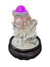 Fonte de Água Decorativa com Anjinho e Bola de LED Giratória Cascata Zen com Iluminação Colorida