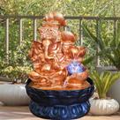 Fonte De Agua Decorativa Ganesha Elefante Indiano Relaxante Grande 36cm Bivolt