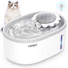Fonte de água NPET Cat White Grey 2L com nível de água visível