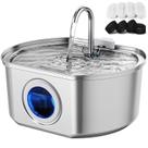 Fonte de Água para Gato Neareal - 3,2L em Aço Inoxidável com Janela