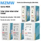 Fonte De Alimentação Chaveada Para Trilho DIN 12V 24V MZMW Industrial Mini SMPS 10A AC DC Saída