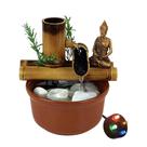 Fonte De Mesa Agua Buda Hindu Cascata Bambu Decorativa 19cm