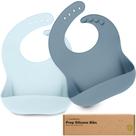 Food Bibs KeaBabies, pacote com 2 pacotes de silicone com bolso grande