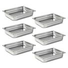 Food Pan Aplancee 1/2 Hotel Pans, pacote com 6 unidades, aço inoxidável de 2,5 polegadas