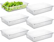Food Pans CURTA em tamanho real em policarbonato de 4 polegadas de profundidade, pacote com 6