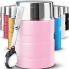 Food Thermos Earth&me em aço inoxidável 500mL com colher rosa