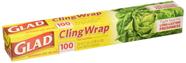 Food Wrap Glad Cling Wrap, sem BPA, seguro para micro-ondas, 100m² x2