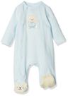 Footie Little Me Cute Bear azul claro 100% algodão recém-nascido