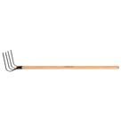 Forcado curvo de arame 4 dentes com cabo de madeira 120 cm Forcado curvo de arame 4 dentes com cabo de madeira 120 cm
