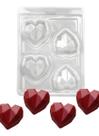 Forma 3 Partes P/ Chocolate Coração Pequeno Diamantado Molde