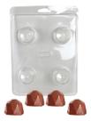 Forma 3 Partes Silicone Trufa Molde Diamantada 45g Forminhas