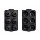 Forma 6 Cavidades Donuts Silicone Antiaderente para Bolo Preto Thika Importadora