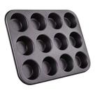 Forma Aço Antiaderente 12 Cavidades para Pão de Queijo Cupcake Empadinha Preta Bigsul Forma Aço Antiaderente 12 Cavidades para Pão de Queijo Cupcake Empadinha Preta Bigsul