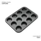Forma Antiaderente para Cupcakes 12 Cavidades em Aço Carbono