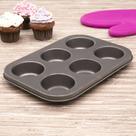 Forma Antiaderente para Cupcakes e Pão de Queijo com 6 Cavidades - Preta
