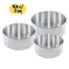 Forma Assadeira Bolo Redonda Alta KIT 3 Peças N 16 20 25 Aluminio - Global Alumínio