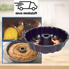Forma Assadeira De Bolo Antiaderente Redonda Com Furo no Centro 24 cm Pudim