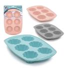 Forma Assadeira De Silicone Antiaderente Cupcake Decorada 30x20cm