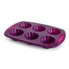 Forma Assadeira em Silicone 6 Cavidades para Brioche Muffins Cupcake Bolinhos 30cm Moda do Chef