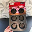 Forma assadeira para cupcake ou pão de queijo retangular antiaderente preta para forno de cozinha mini bolinho pao
