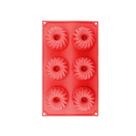 Forma Bolo Suíça 6 Cavidades Em Silicone 7cm Confeitaria
