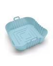 Forma Cesta Quadrada de Silicone Para Air Fryer, Fritadeira, Microondas e Antiaderente 20,5x20,5x5cm base 18cm