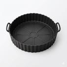 Forma Cesto De Silicone Air Fryer Antiaderente Preta Lyor Fritadeira Elétrica Redonda