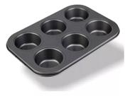 Forma Cupcake Aço Carbono Antiaderente 6 Cavidades