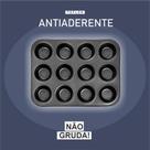 Forma Cupcake Antiaderente 12 Cavidades Assadeira Teflon Grande Profissional Pão de Queijo Muffin Petit Gateau Aço Carbono