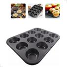 Forma Cupcake Antiaderente Teflon 12 Cavas Pão De Queijo Queijadinha