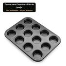 Forma Cupcake e Pão de Queijo 12 Cavidades Aço Carbono 26,5x35,5cm Antiaderente