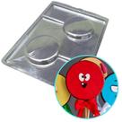 Forma de Acetato Pirulito Grande Redondo Duplo 7.3cm