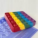 Forma de Acetato pra Chocolate Quadrado Pop It Fidget