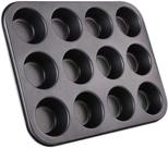 Forma de Aço Antiaderente para Cupcake com 12 Cavidades Assadeira de Mini Muffin