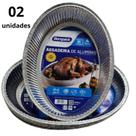 Forma de Alumínio Descartável com 02 unidades 4L Oval, Prática e Resistente