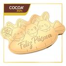 Forma de Chocolate Personalizada Coelhinhos em Trio - 3D Monkey Forma de Chocolate Personalizada Coelhinhos em Trio - 3D Monkey