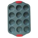Forma de Cupcakes 12 Divisórias Aço Carbono / Pegadores Silicone 41,2x26,5cm