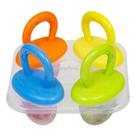 Forma de Freezer Picolé Colorida 4 Sorvetes Infantil Buba