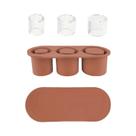 Forma De Gelo Cilíndrica De Silicone Com Tampa E Recipiente Para Congelador, Bebidas Geladas, Suco,