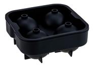 Forma de Gelo com Tampa 4 Esferas 4,5cm Bola em Silicone Preta Weck
