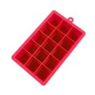 Forma de Gelo De Silicone com 15 Cavidades Cubos 3cm VERMELHO